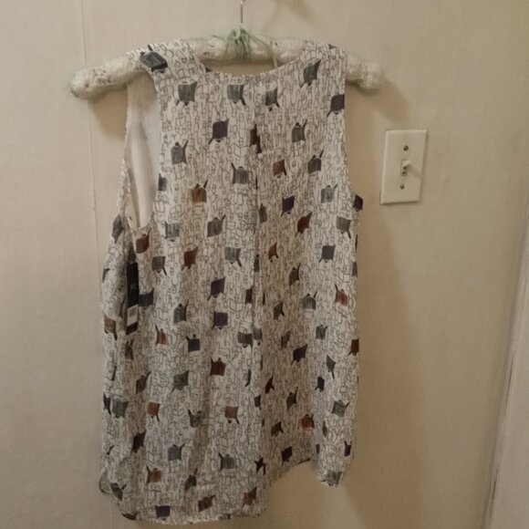 NWT Nic&Zoe Sz XS off white patterned Top - sleeveless - Picture 5 of 5